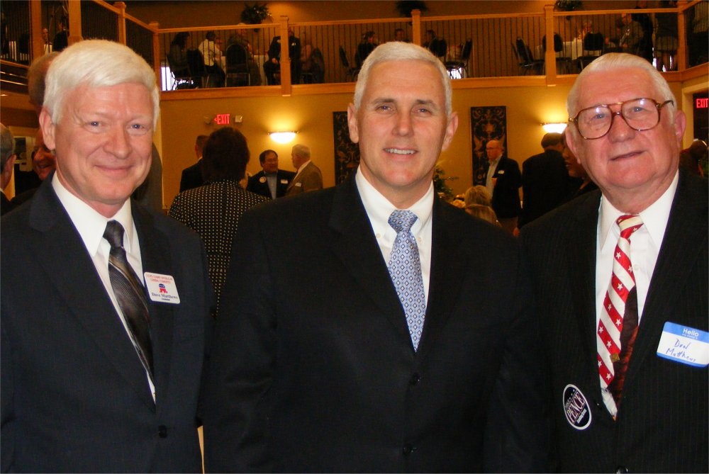 Dave with Mike Pence at 2011 Lincoln Day Dinner